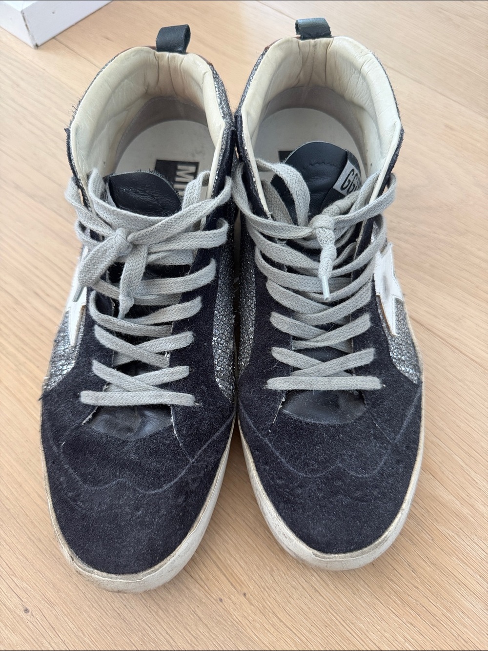 Golden Goose Black & Silver High-Top Sneakers